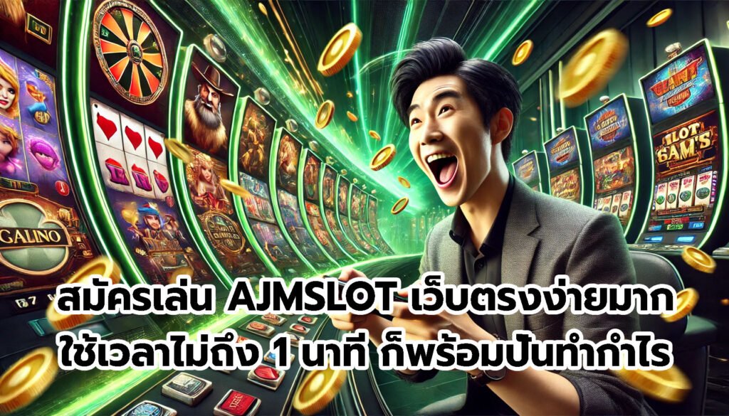 สมัครเล่น AJMSLOT เว็บตรงง่ายมาก ใช้เวลาไม่ถึง 1 นาที ก็พร้อมปั่นทำกำไร